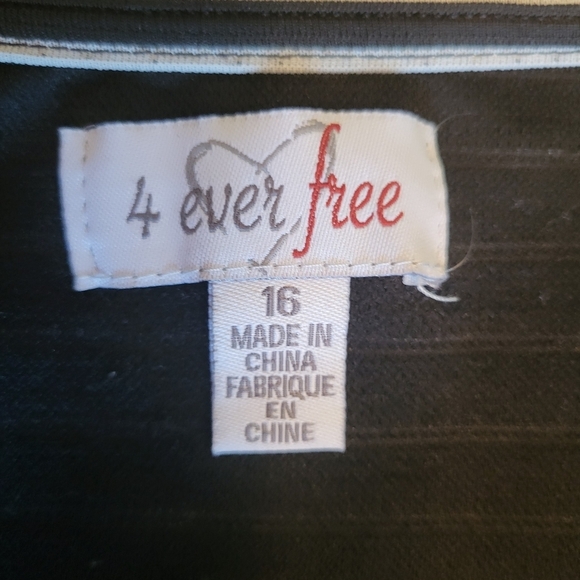 4 Ever Free Black and White Striped Dress, Size 16 - Picture 5 of 7